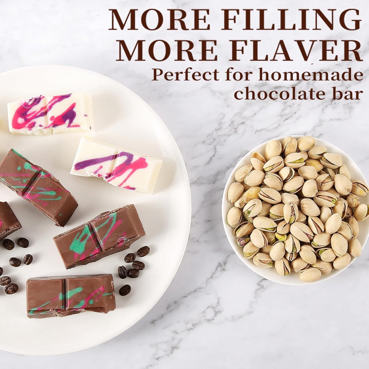 1 Inch Deep Chocolate Bar Mold, 3 Cavity Large Dubai Chocolate Molds, Thick Candy Bar Mould for Filling（3 Packs）