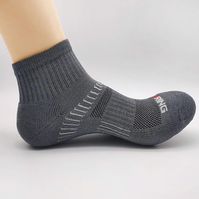BERING Men's Athletic Ankle Socks Cushioned Quarter Running (6 Pairs)