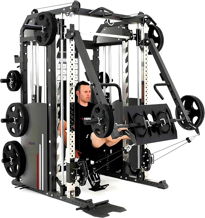 MiM USA Hercules EX, Commercial All in One Gym Machine w/400 lb Weight Stack, Adj Bench, Jammer Arms, Leg Press, Leg Extension, Arm Curl, LAT Seat & Complete Attachment