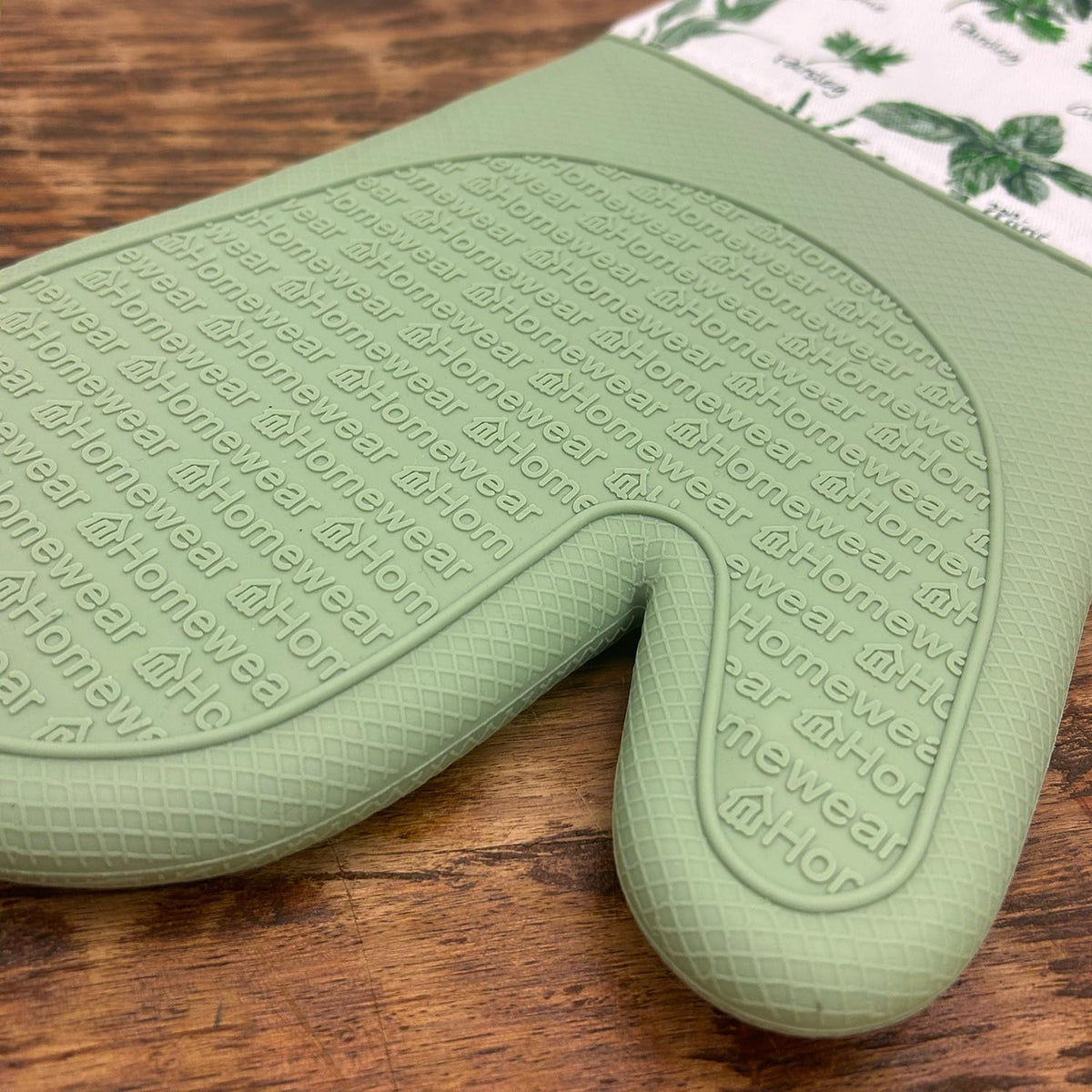 Delaney Silicone Oven Mitts Set - Extra Long, Heat Resistant Kitchen Gloves, Non-Slip Holders for BBQ, Baking, Cooking Essentials, Sage & Herbs, Kitchen Decor, Oven Gloves, New Home Gifts