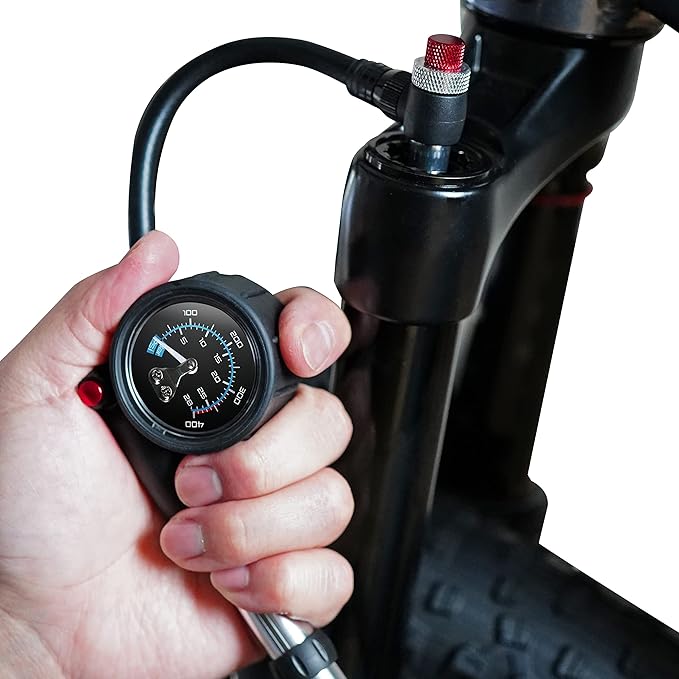 BV Mini Bike Pump Portable Frame Pump, Shock Pump for Bike Shock, Air Ball Pump Inflator with Ball Pump Needles, Mini Pump Fits Presta & Schrader- Smart Valve
