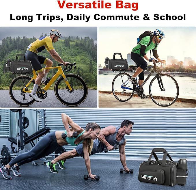 Bike Bags for Bicycle Rack Bags,18-20L Pannier Trunk Pannier with Rain Cover,Water Resistant Ebike Saddle Bag for Rear Rack handlebar Shoulder Bag for Commuter Travel Outdoor Cycling,900D
