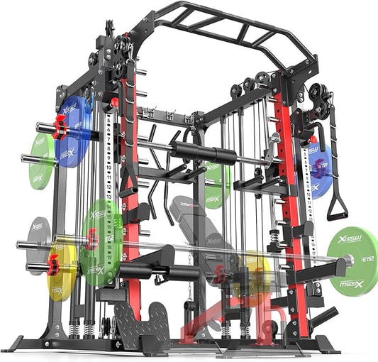 Power Cage,1600lbs Multi-Function Power Rack with Adjustable Cable Crossover System and More Training Attachment, Weight Cage for Home Gym