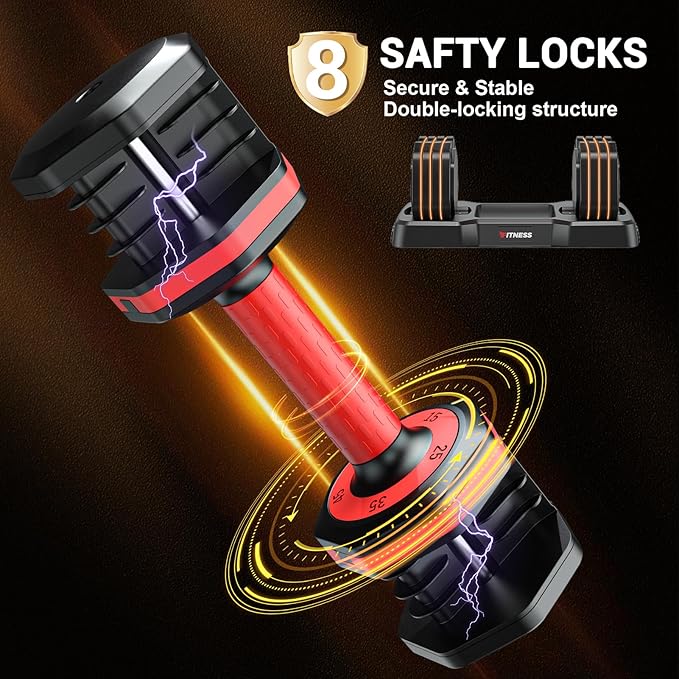 Adjustable Dumbbells Set of 2, 1 Hand Adjustable Weights Dumbbells Set, 5 in 1/10 in 1 Free Dumbbell with Anti-Slip Texture Handle, 25/55/80lb Pair Weight Set For Home Gym Suit both Men and Women