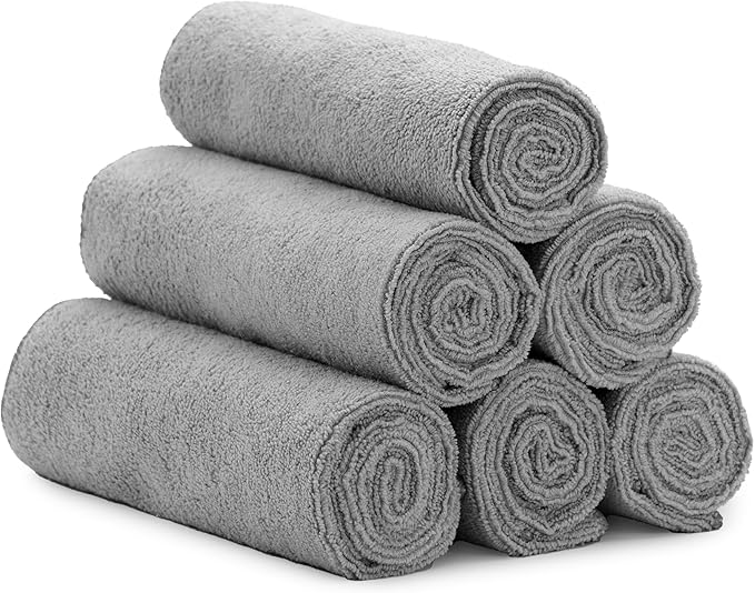 S&T INC. Microfiber Gym Towels, Yoga Towel for Home and Gym Bag, 16 Inch x 27 Inch, 6 Pack