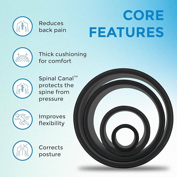 Chirp Wheel Foam Roller - Targeted Back & Neck Pain Relief, Muscle Massage, Trigger Point Therapy, High-Density Foam Tool for Physical Therapy, Stretching & Exercise, 500lbs Capacity, 4-Pack Black
