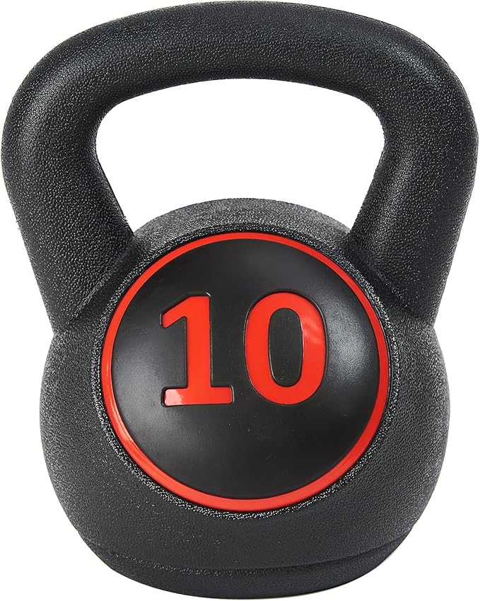 Wide Grip 3-Piece Kettlebell Exercise Fitness Weight Set, Include 5 lbs, 10 lbs, 15 lbs and 20 lbs, Set of 3 or Set of 4