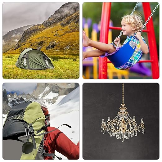 60Pack 2” Spring Snap Hooks, Galvanized Steel Small M5 Carabiner Clips Keychain, 220lb Capacity Heavy Duty Quick Link for Outdoor Camping, Swing, Fishing, Hammock, Dog Leash, Hiking