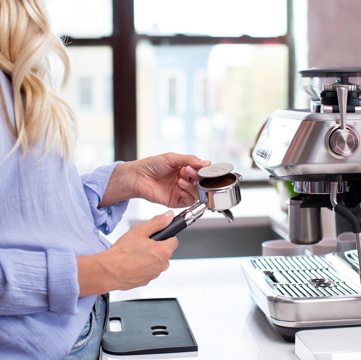Crema Coffee Products 51mm Puck Screen for Barista Models | 1.7mm Thick 316L Steel Filter | Balanced Water Flow for Improved Extraction | Prevent Channeling & Reduce Maintenance |Durable,Easy to Clean