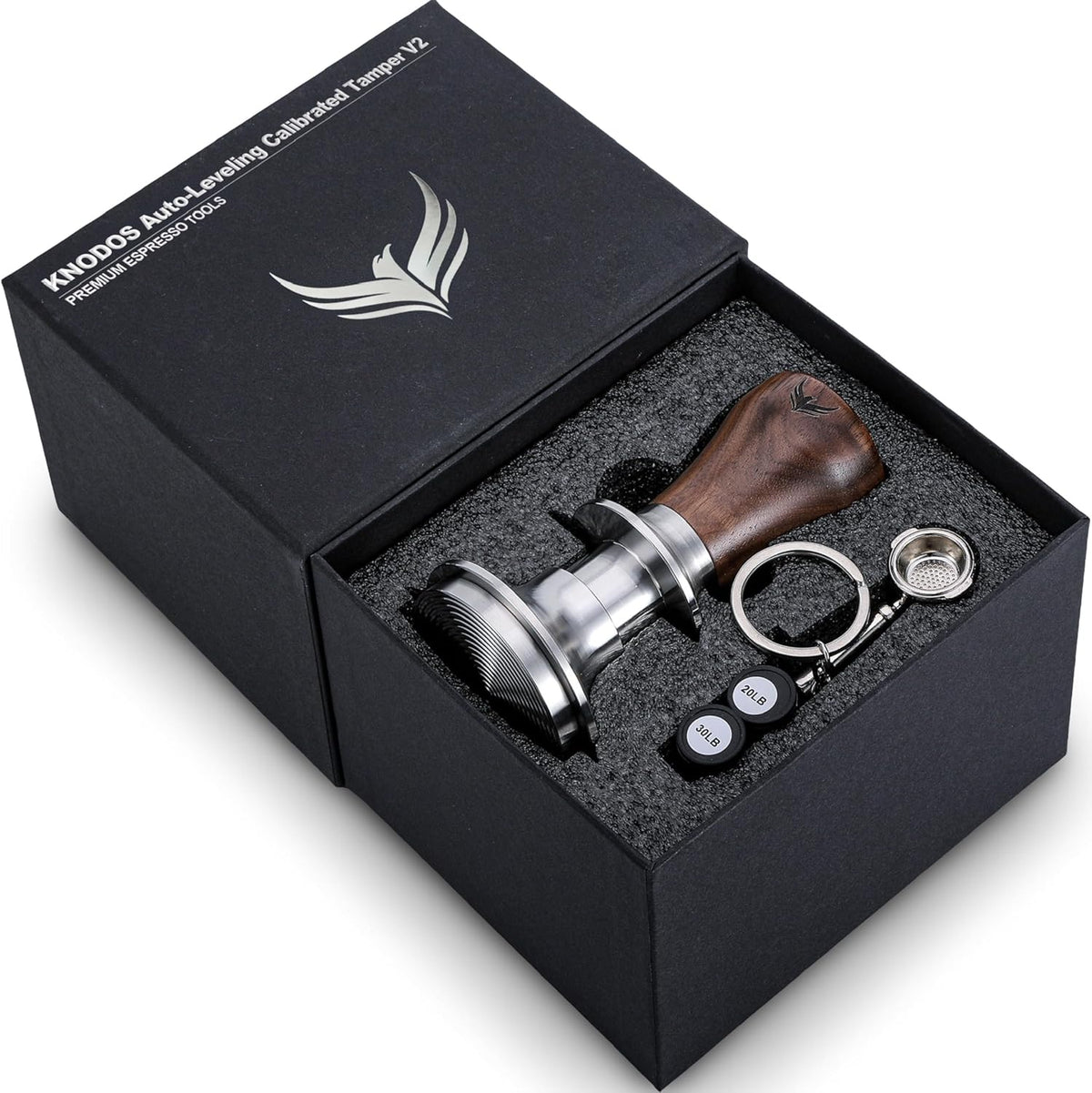 51.5mm Espresso Tool Kit for La Pavoni Post-Millennium Models – Includes 30lb Espresso Tamper, Coffee Distributor, Magnetic WDT Tool, and Portafilter Funnel with Puck Screen Set