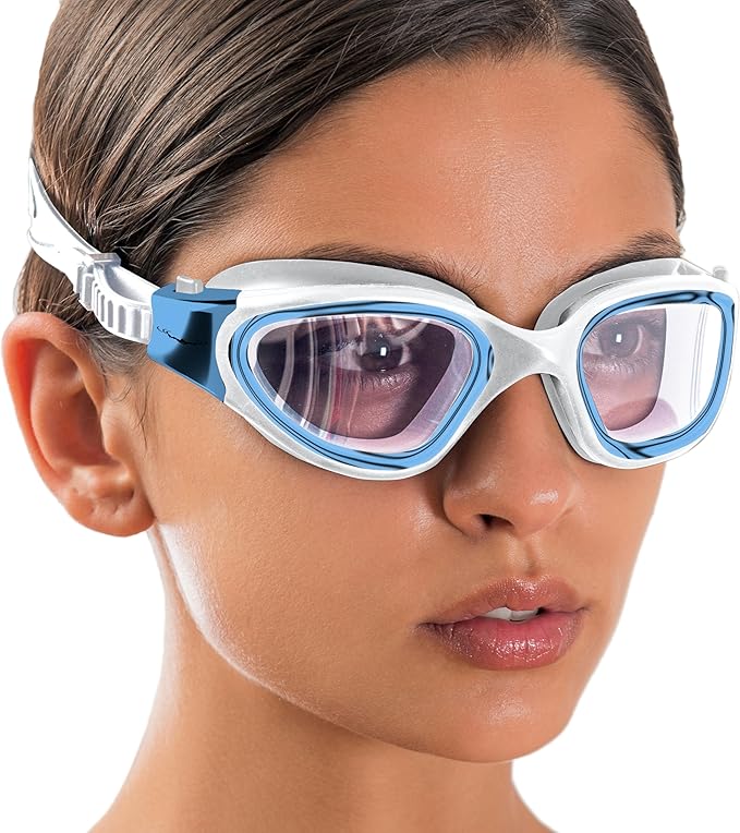 AqtivAqua Swimming Goggles, DX Wide View Swim Goggles for Adult Men Women, Anti Fog No Leaking