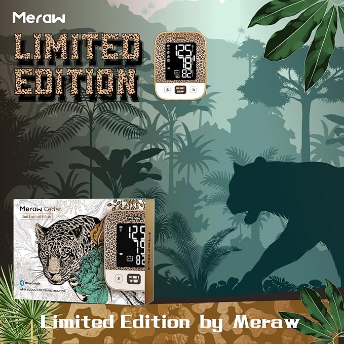 Blood Pressure Monitor Home Use, Blood Pressure Cuff Digital Arm, Blood Pressure Monitor Automatic Cuff 8.7-16.5" Bluetooth App Tracking Irregular Heartbeat Monitoring Brown