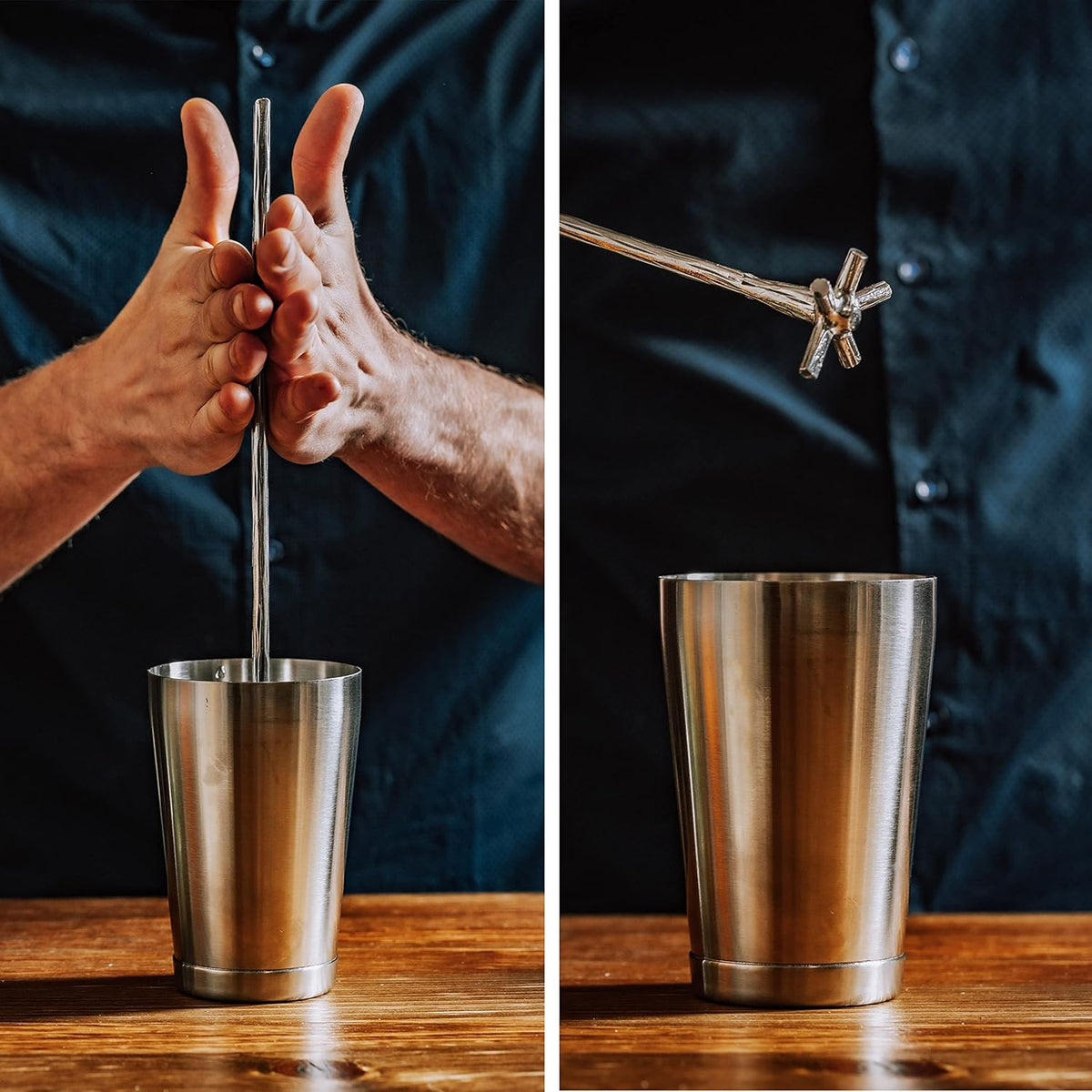 Piña Barware Swizzle Stick Stirrer - Stainless Steel with Smooth Matte Finish (Narrow Width, One Swizzle Stick)
