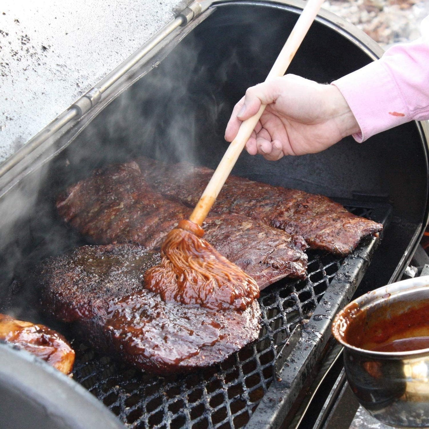 Better Grillin BBQ Bastin Mop Basting Barbecue Brush/Mop Easily Applies Marinades, Sauces, Washes Out, 16in Handle, 1pk