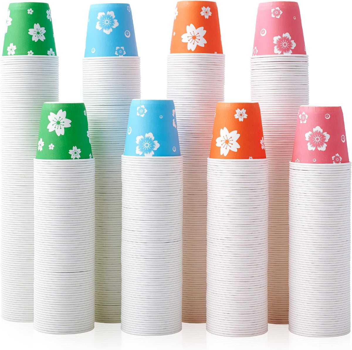 LITOPAK 800 Pack 3oz Disposable Bathroom Cups, Colorful Disposable Mouthwash Cups, Small Disposable Cups, Mini Paper Cups for Parties, Picnics, Barbecues, Travel and Events