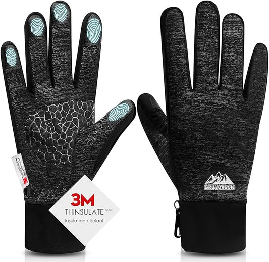 Bruvoalon Winter Gloves for Women & Men, 3M Thermal Insulation, Lycra Fabric, Windproof, Touchscreen, Anti-Slip, Cold Weather
