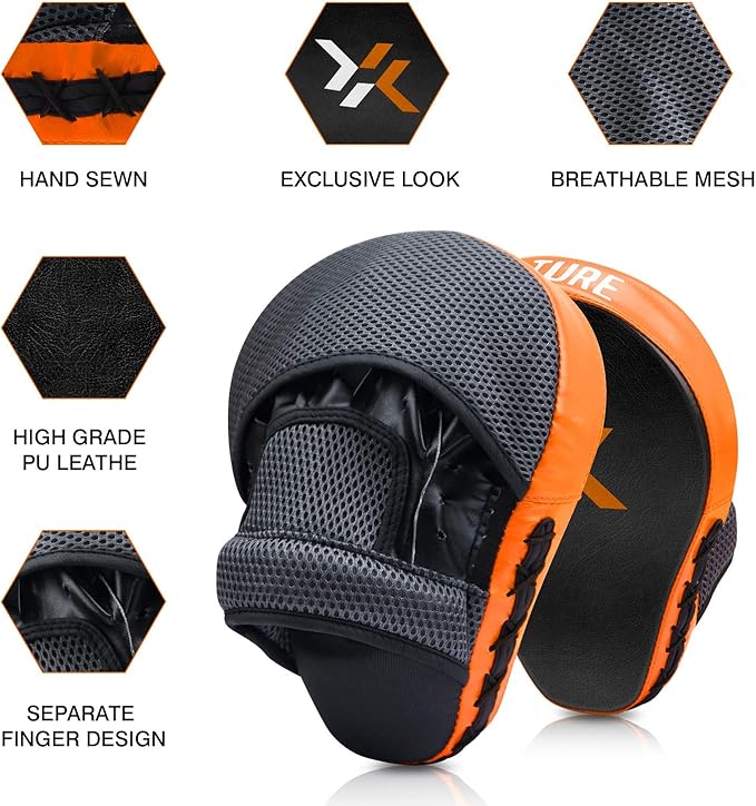 Boxing and MMA Punching Mitts - Hook & Jab Pads, Focus Punch Mitts, Target Focus Pads, and Kick Shield for Muay Thai Training