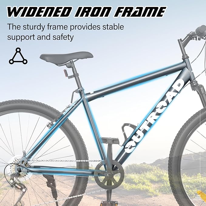 Betterland 26 Inch Mountain Bike, 7/21Speed Adult Bicycle with Dual V Brakes,Front Suspension, High Carbon Steel Frame, with Adjustable Ergonomic Seat Bicycle