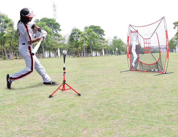 Baseball Tee Batting Tee Softball Tee Portable Travel Hitting Tee,Easy Adjustable Height,Stable Tripod Stand