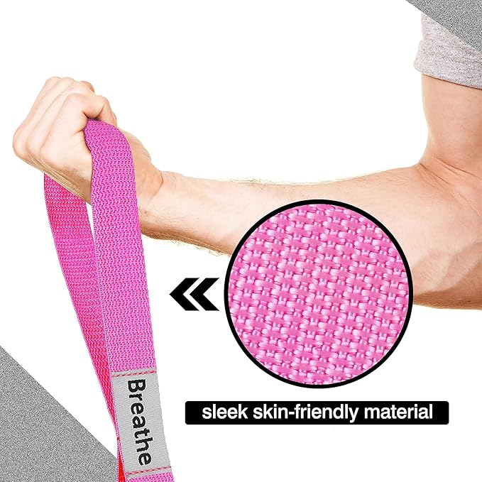 Stretching Strap Yoga Strap with 10 Loops, Non-Elastic Stretch Band for Physical Therapy, Flexibility, Exercise, Pilates, Dance & Gymnastics Workout