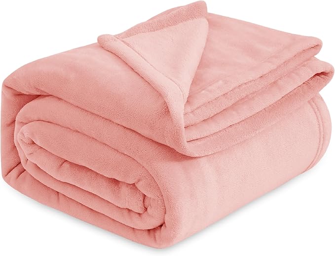 Bedsure Fleece King Size Blankets for Bed Pink - Soft Lightweight Plush Cozy Fuzzy Luxury Microfiber, 108x90 inches