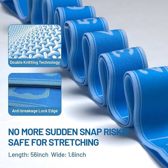 Slim Panda Stretch Strap, Dance Stretch Bands Flexibility, Elastic Yoga Stretching Strap with 9 Loops for Physical Therapy, Pilates, Yoga, Ballet, Gymnastics Stretching Bands for Exercise