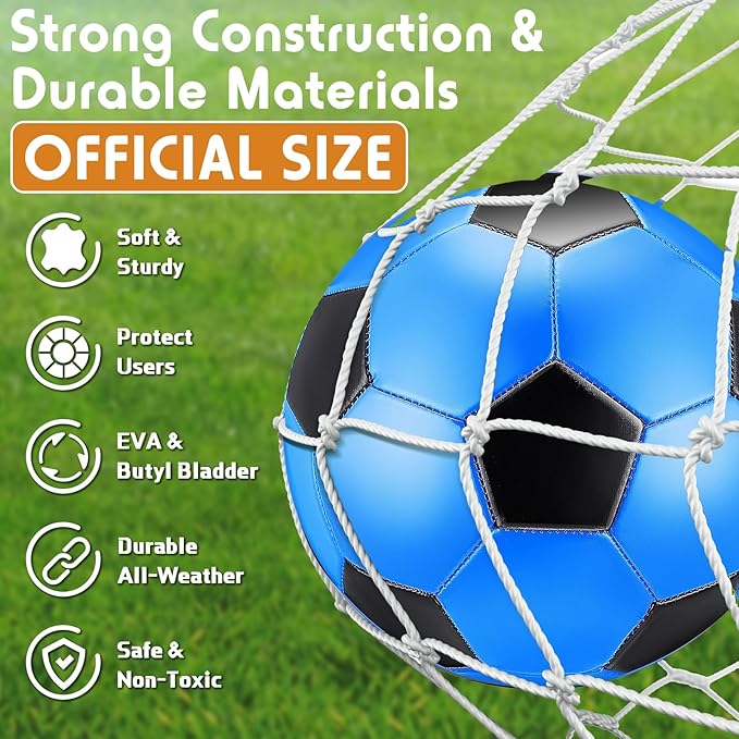 12 Pcs Soccer Balls Bulk Size 4 Soccer Balls with Pump Soft Football Outdoor Indoor for Sport Training Practice Game Gift for Youth Teen Adult