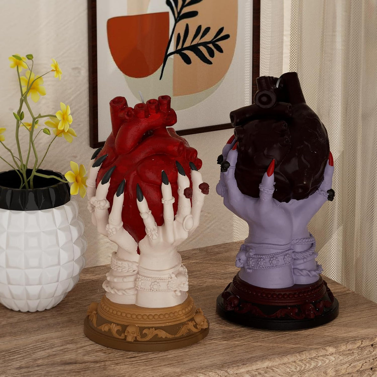 Skull Heart Candle Hand Ghost 3D Silicone Mold for Resin Candle Mold Handmade Soap Ghost Mold Candle Making Molds