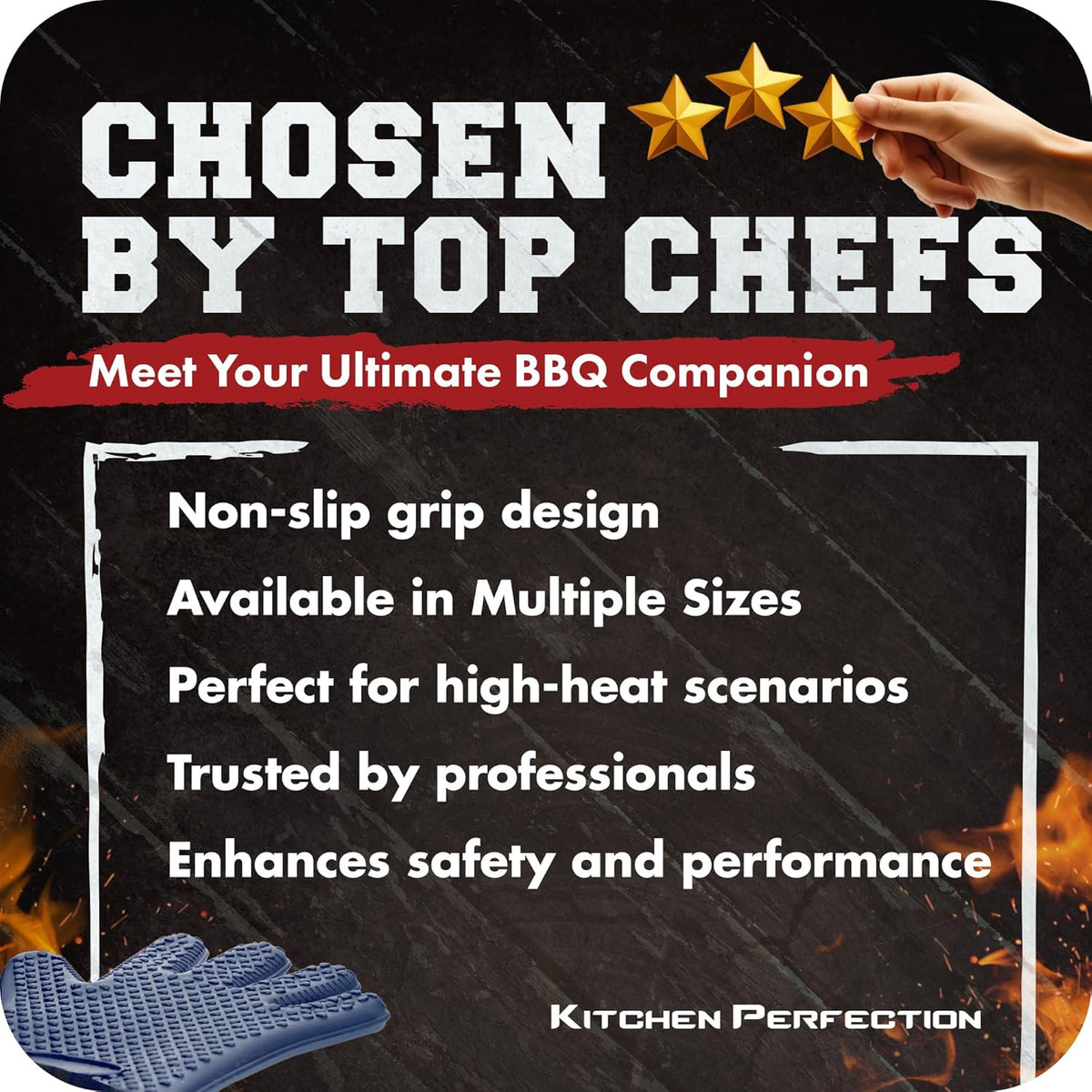 KITCHEN PERFECTION S Silicone Smoker Oven Gloves -Extreme Heat Resistant BBQ Gloves -Handle Hot Food Right on Your Grill Fryer Pit|Waterproof Oven Mitts |Superior Value Set+3 Bonuses