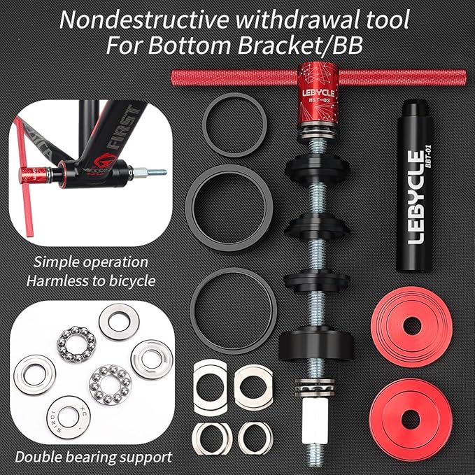 Bicycle Bearing Press Removal Tool，Bicycle Bearing Puller Install Tool, Bike Bottom Bracket Removal Tool Kit, Bicycle Bearing Press Kit BB73 BB86 BB30 BB91 BB92 PF30, MTB Road Bicycle Repair Tools