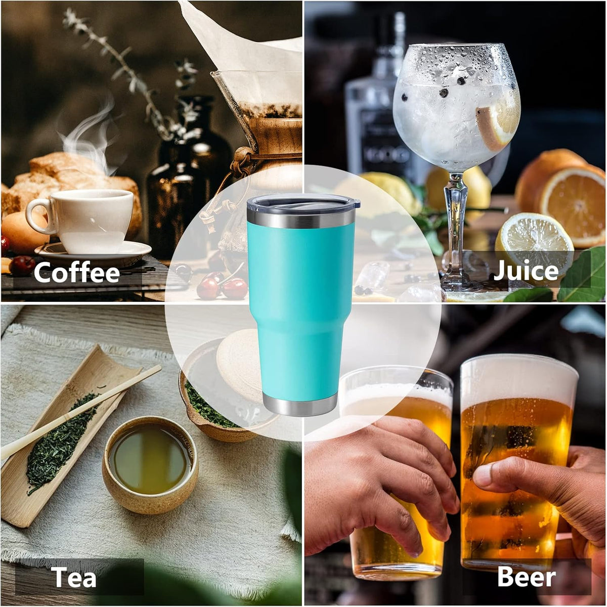 HASLE OUTFITTERS 30oz Stainless Steel Tumbler, Double Wall Vacuum Insulated Travel Mug Tumbler, Durable Insulated Coffee Mug, Gift Box Set (Light Green, 1)