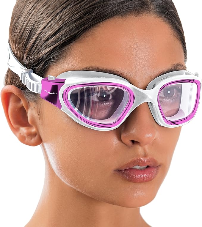 AqtivAqua Swimming Goggles, DX Wide View Swim Goggles for Adult Men Women, Anti Fog No Leaking