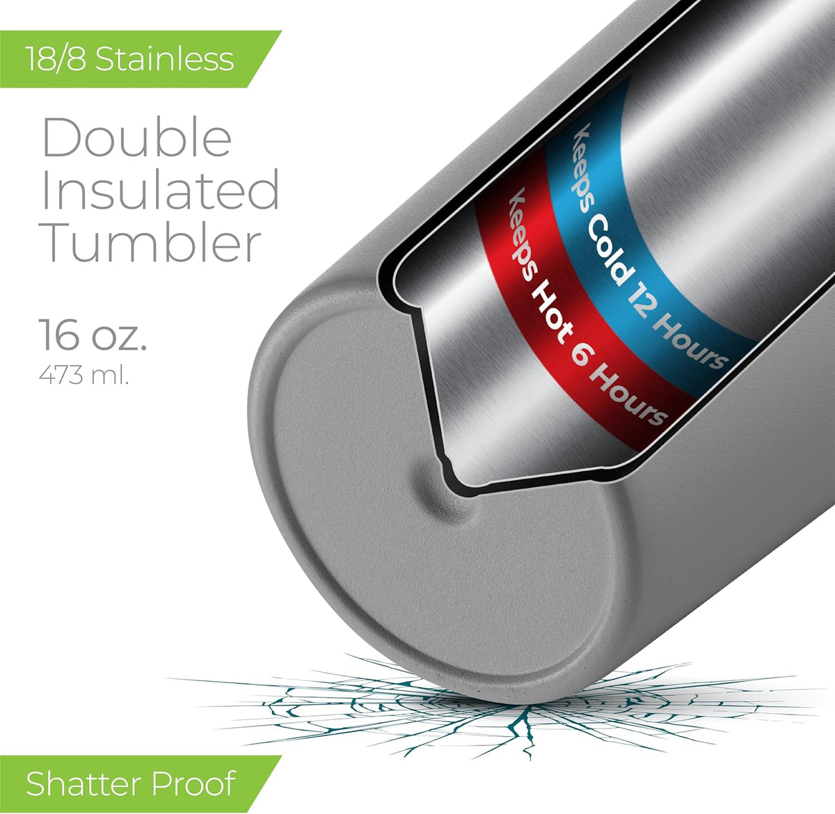SIPX™ Triple-Insulated Tumblers - 16oz. Premium Modern Tumbler With Lid, insulated Cup Keeps Hot For 6 Hours, Stainless Steel Tumbler Made Of Sustainable Material, Coffee Travel Mug For Home & Office