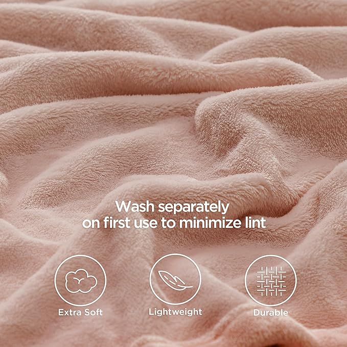 Bedsure Fleece Throw Blanket Dusty Pink - 300GSM Blankets for Couch, Sofa, Bed, Soft Lightweight Plush Cozy Throws for Toddlers, 50x60 inches