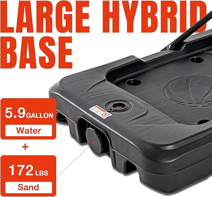 Basketball Hoop 4.7-10ft Adjustable Portable Basketball Goals System with 44-48 Inch Patented Angle Adjustable Backboard, for Kids Youth and Adults Outdoor Indoor Use