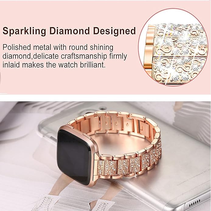 22mm Women's Jewelry Bling Diamond Metal Dressy Strap, Adjustable Replacement Strap Accessories Compatible for GTX12, T60 Smart Watches