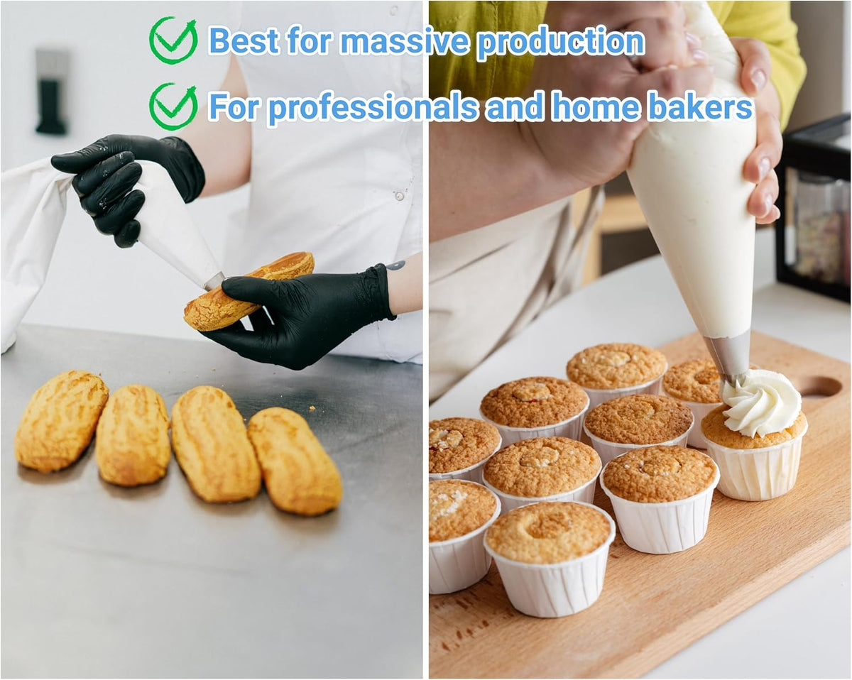 21 Inch Extra Large Piping Bags 200 Pack - Disposable Pastry Bags - Thick Anti-Burst Pastry Icing Frosting Piping Bags For Decorating Cupcakes Cakes Cookies (Large 21 Inch-200 Pack)