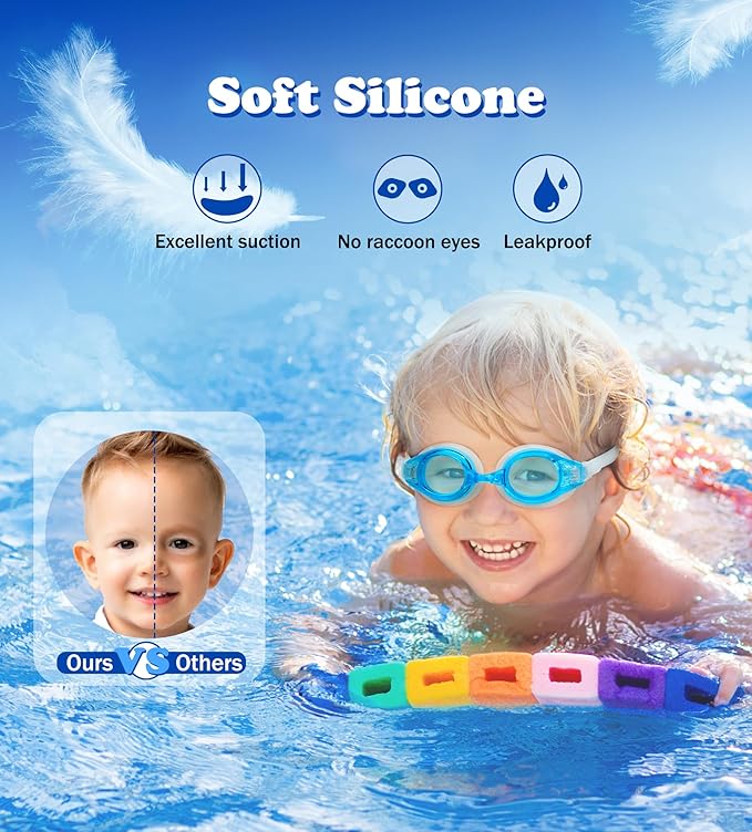 Aegend 2 Pack Kids Goggles, Swimming Goggles for Kids Age 4-16 Boys and Girls Youth, Anti-Fog Waterproof Anti-UV Pool Goggles