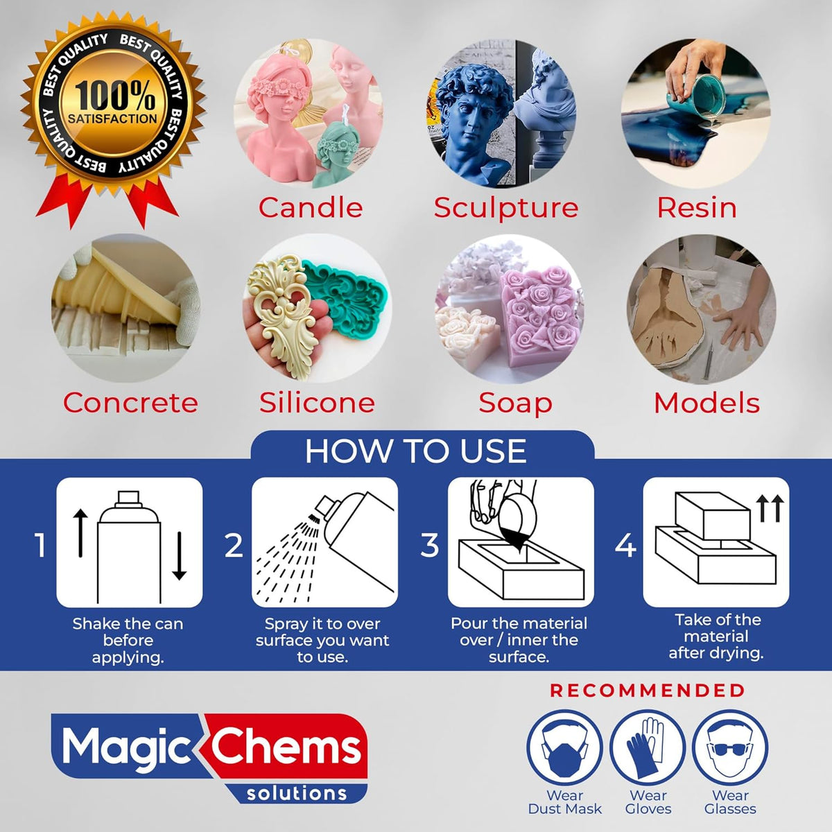 Silicone Mold Release Spray (500ml) - 24 Pack Mega Size for Epoxy Resin and Candle Molds