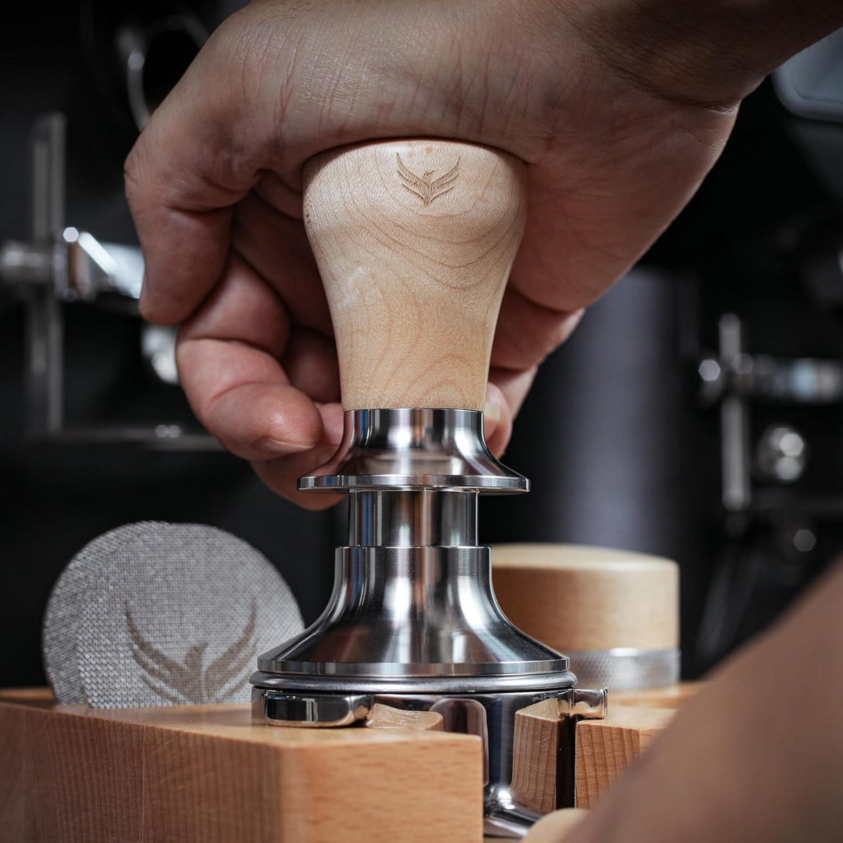 58mm Espresso Tool Kit for Gaggia Classic, Classic Pro, and Classic Pro Evo: Maple Bottomless Portafilter, Calibrated Tamper, Dosing Funnel with Puck Screen, and Adjustable Distributor