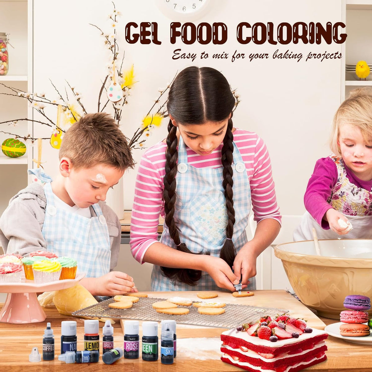Food Coloring Gel - Vibrant Color Gel Food Coloring for Cake Decorating, Baking, Easter Egg, Icing - Tasteless Food Color Dye for Fondant, Cooking, Slime, Airbrush (Green, 5.3oz)