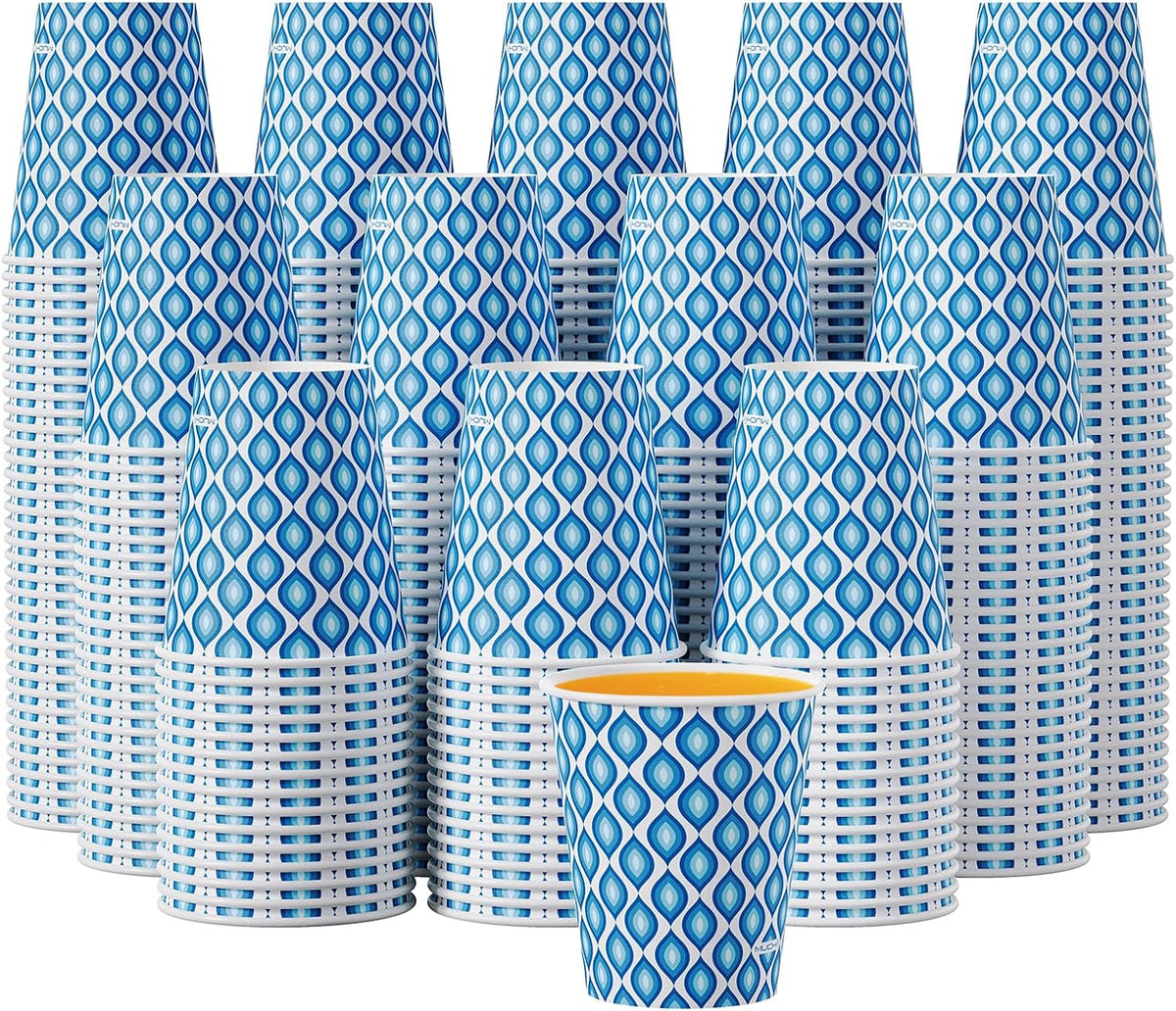 MUCHII 300 Count Paper Cups 8 oz, Disposable Drinking Cups for Party, Picnic, Travel, and Events