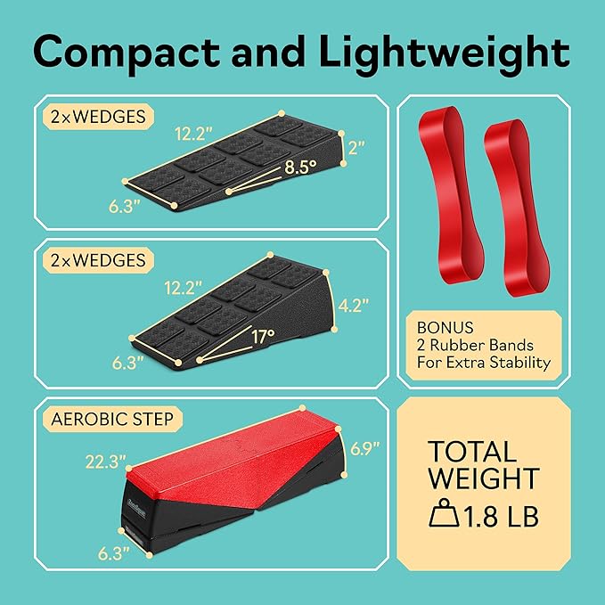 Squat Wedge - Squat Wedge Block 520 LBS Weight Capacity - Slant Board for Calf Stretching - Calf Stretcher Slant Board - yoga blocks