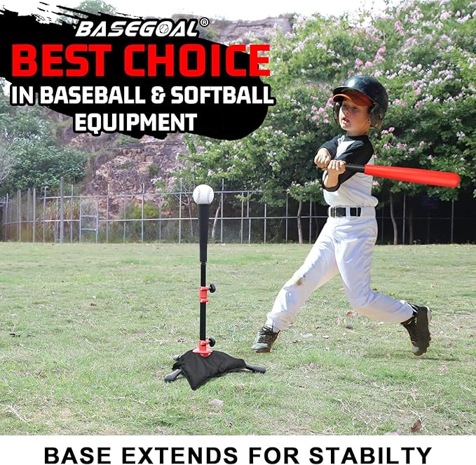 Baseball Tee for Kids,Youth Stand Set,Teeball Set,Youth Baseball,Softball Batting Tee Set,Easy Adjustable Height