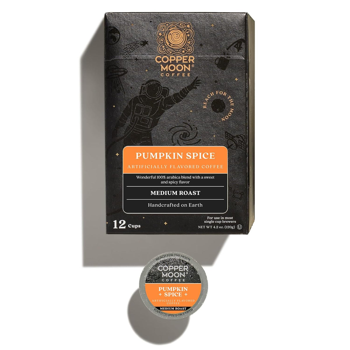 Copper Moon Single Serve Coffee Pods for Keurig K-Cup Brewers, Medium Roast, Pumpkin Spice Blend, 12 Count