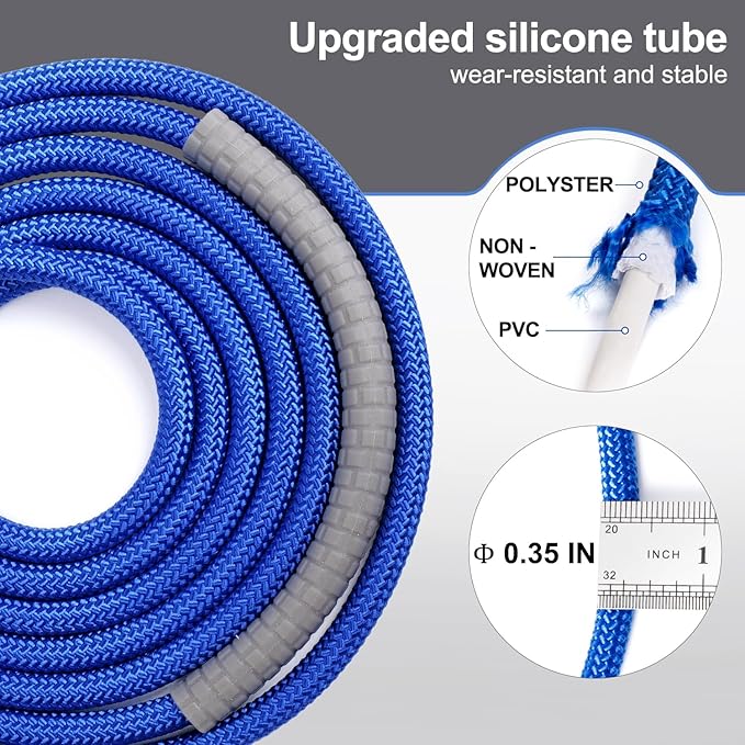 1LB Weighted Jump Ropes for fitness Women Men, Aluminum Handles for MMA, Boxing, CrossFit, Weight-loss Workouts, Tangle-Free Ball Bearing Rapid Speed Skipping Jump Rope with Adjustable 9mm Cotton & PVC Cord