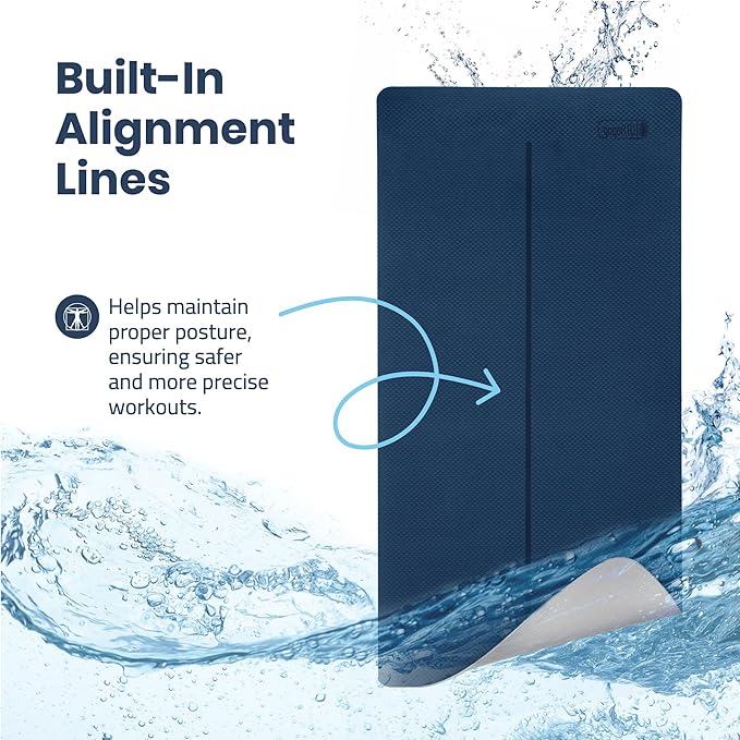 Extra Wide Yoga Mat for Men Women (72"L x 36"W) Non Slip Fitness & Exercise Mat with Alignment Marks for Yoga, Pilates, Floor Workouts