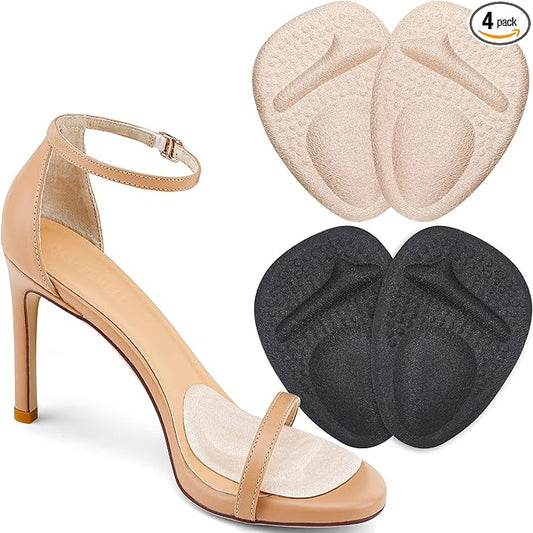 Ball of Foot Cushions, Metatarsal Pads Women, High Heels Non-Slip Comfort Pads, Shoe Support for Metatarsalgia Mortons Neuroma Pain Relief (2 Pairs)