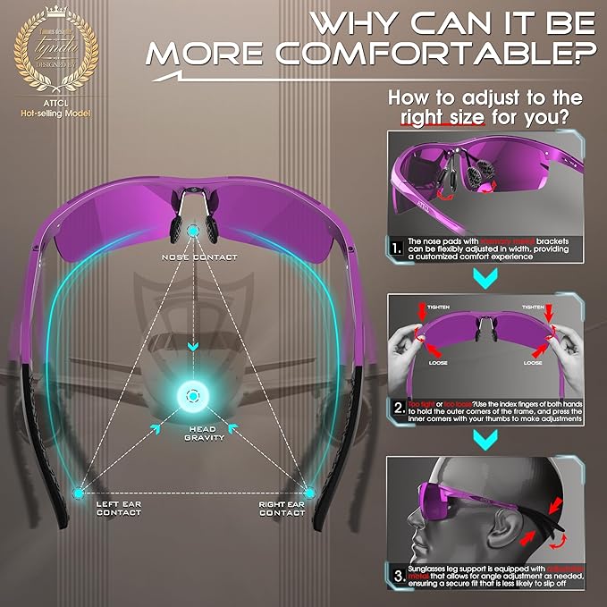 ATTCL Men's Sports Polarized Sunglasses Men for Driving running Fishing Golf - UV Protection Sun glasses Metal Frame