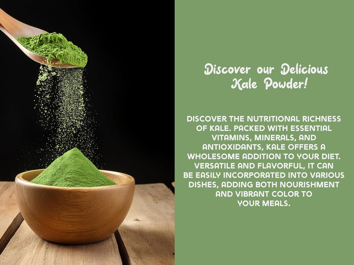 Ancient Roots Kale Powder - All-natural Vegetable Powder, No Sugar Added, No Preservatives, Supports Heart Health, Natural Source of Fiber - 3.5 ounces (20 servings)